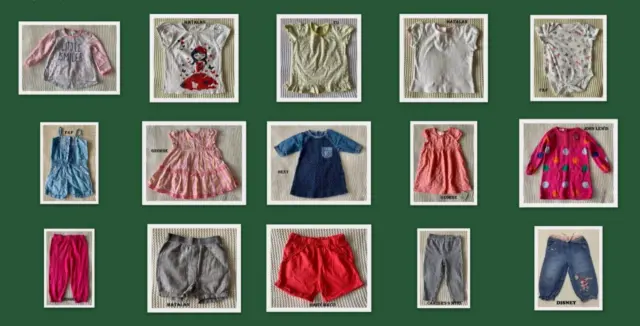 Huge Bundle Of Girls Clothes 9-12 mths  CARTER’S,GEORGE,NEXT,JOHN LEWIS,DISNEY