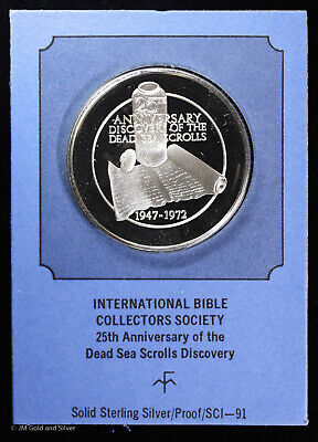 .925 Sterling Silver Franklin Mint Medal | Dead Sea Scrolls Discovery 25th Anniv