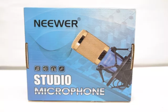Micrófono condensador de estudio azul Neewer NW800 y tapa de espuma antiviento con montaje en choque
