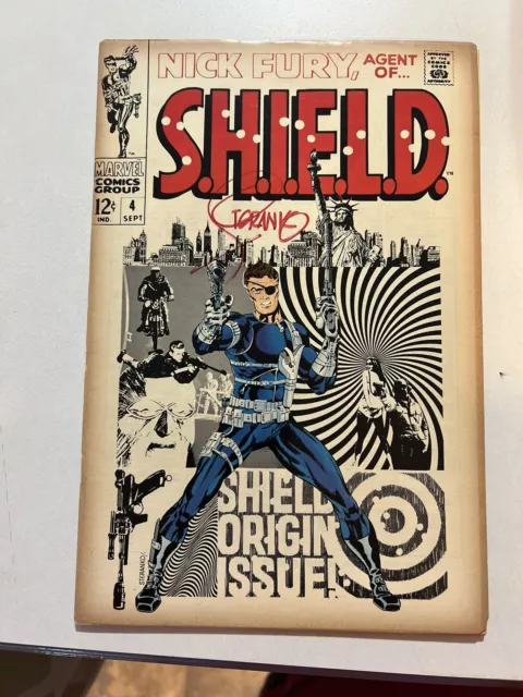 Nick Fury Agent of SHIELD #4 (Marvel 1968) SIGNED STERANKO!! Beautiful! - CC