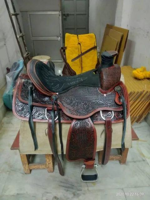 Wade Tree A Fork Premium Western Leather Roping Ranch Work Horse Saddle TACK