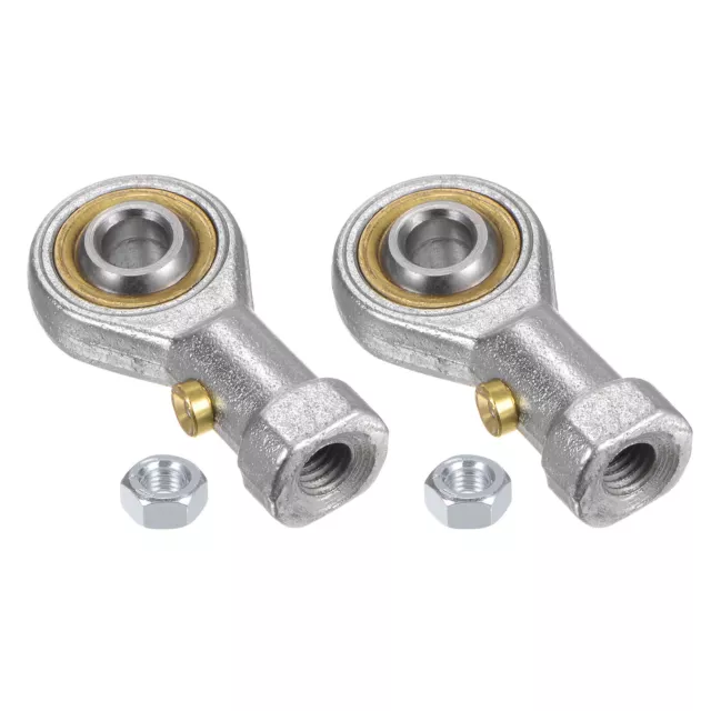 2pcs PHS6 6mm Bore Rod End Bearing M6x1.0 Female Right Hand Thread, with Jam Nut