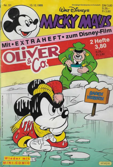 Micky Maus Nr.51 / 1989 Mit Beilage: Extraheft zum Disney-Film Oliver & Co.