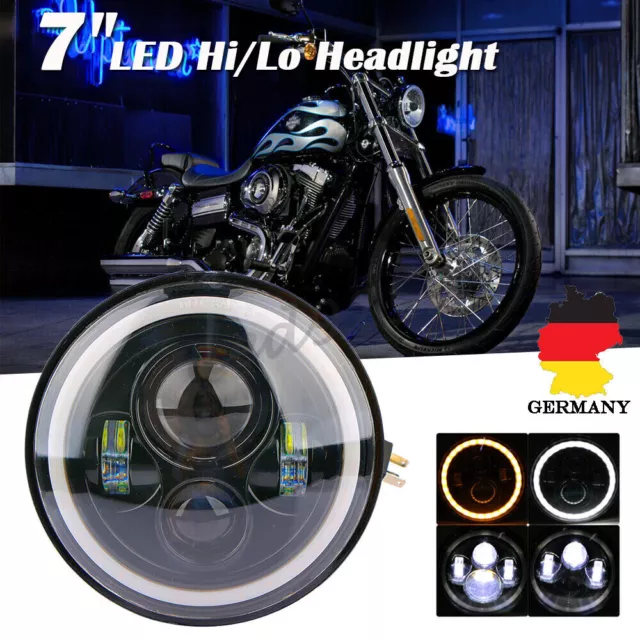 7 Zoll LED Haupt Hi/Lo DRL Projektor Scheinwerfer Für Harley Motorrad E-Geprüft