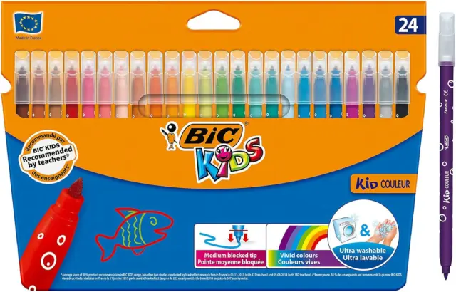 BIC Kids Colouring Bundle - 18 Pencils, 12 Pens & 24 Crayons - Assorted  Colours