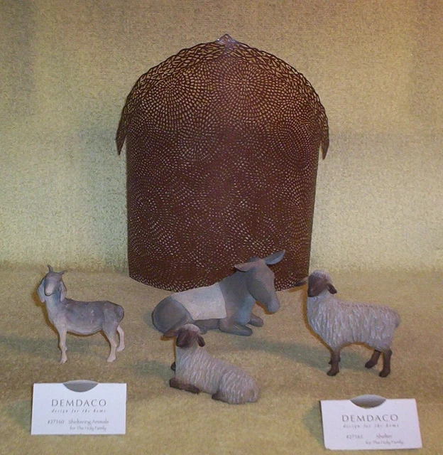 Demdaco Willow Tree Susan Lordi 5 Pc Sheltering Animals For Holy Family +Shelter Demdaco Willow Tree Susan Lordi 5 Pc Sheltering Animals For Holy Family +Shelter