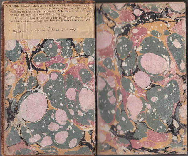 Mémoires de GIBBON suivi d'Ouvrages Posthumes chez Décade An V 1797 Ed.Originale 2