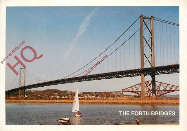 Picture Postcard:;The Forth Rail and Road Bridges