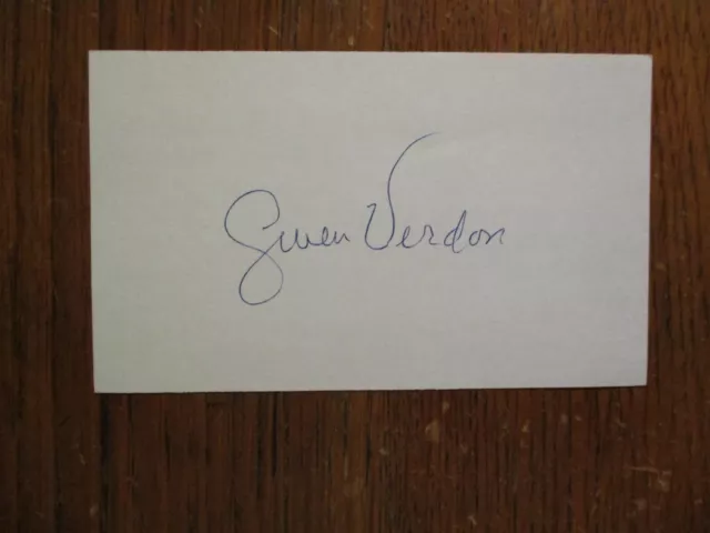 GWEN VERDON(Died in 2000)("RedHead/Can-Can/Damn Yankees")Signed 3 x 5 Index Card