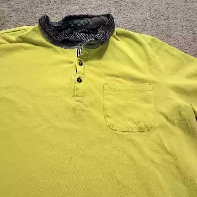 UNITED COLORS OF Benetton Men M Polo Yellow Short Sleeve Shirt Pocket ...