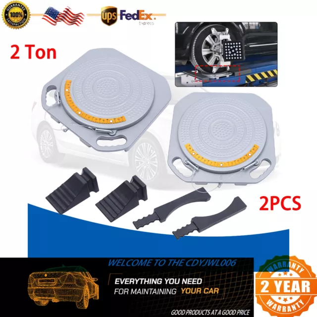 2x Wheel Car Truck Front End Wheel Alignment Turntable Turn Plates Tool Kit NEW