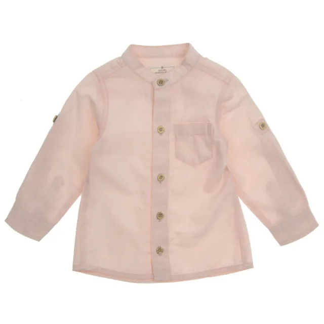 Baby Boys Shirt|Grandad Style Adjustable Sleeves | 6-12-18-24 Months 100%Cotton