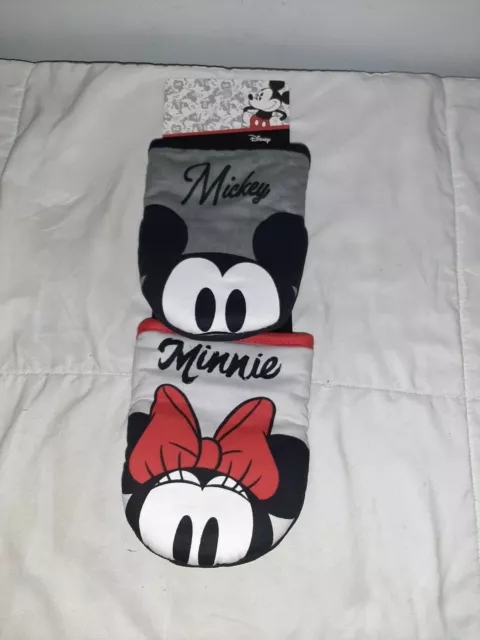 Paquete de 2 guantes mini horno de gran tamaño Disney Mickey & Minnie Mouse nuevos