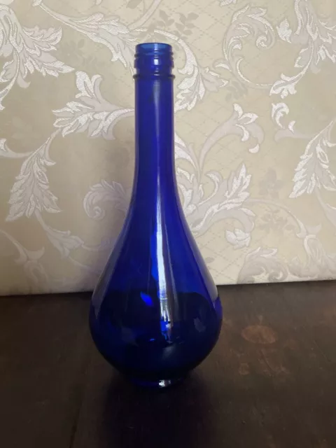 Vintage Tear Drop Cobalt Blue Bottle - 'Acqua della Madonna' - Made in Italy