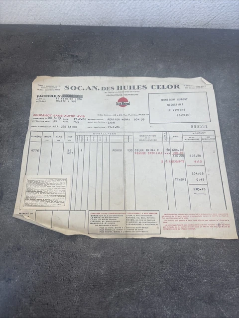 Ancienne Facture Cycles Tucacht Hygina - Egleny (Vélo, 1940) - Document Vintage