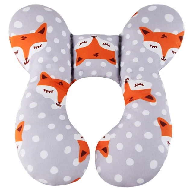 Fox Babies Polka-Dots Head Neck Support Pillow Baby Infant Child Car Seat Travel