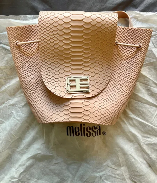 MELISSA × BAJA EAST Backpack - Light Pink Python Texture Rubber Bag - BRAZIL🇧🇷