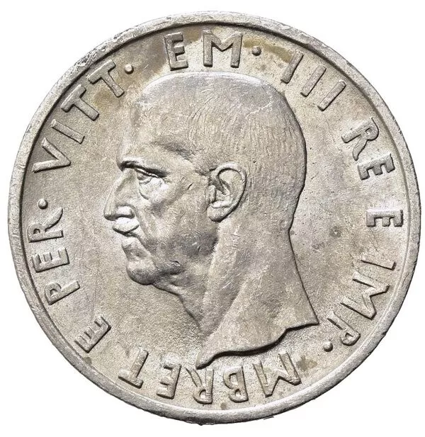 Vittorio Emanuele III (1900-1943). ALBANIA. 5 lek 1939 XVII. Ag. Gig.2.