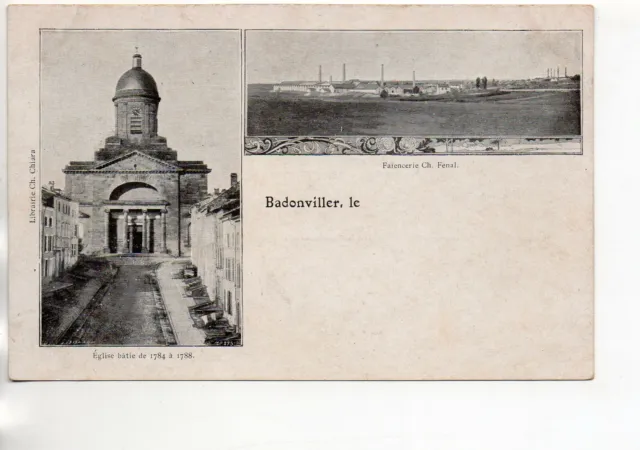 BADONVILLER - Meurthe et Moselle - CPA 54 - carte précurseur 1900 Faiencerie