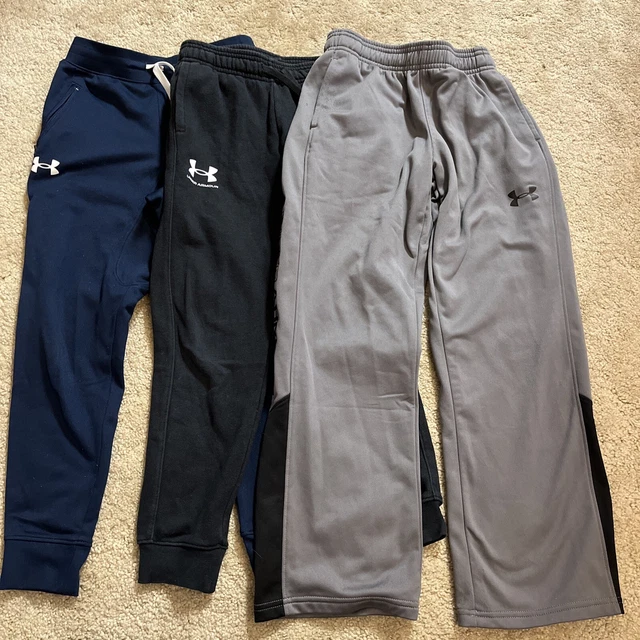 Lot Of 3 Used Boys Under Armour Loose Athletic Pants Size YSM Youth Small