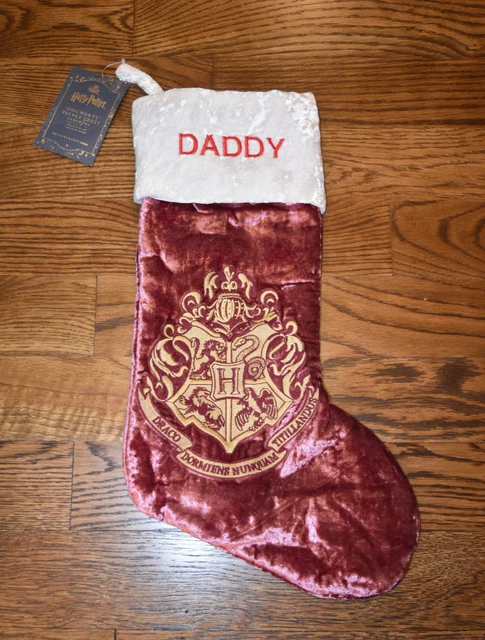 Harry Potter Velvet Crest Stocking Pottery Barn Teen Hogwarts Daddy Monogram NWT