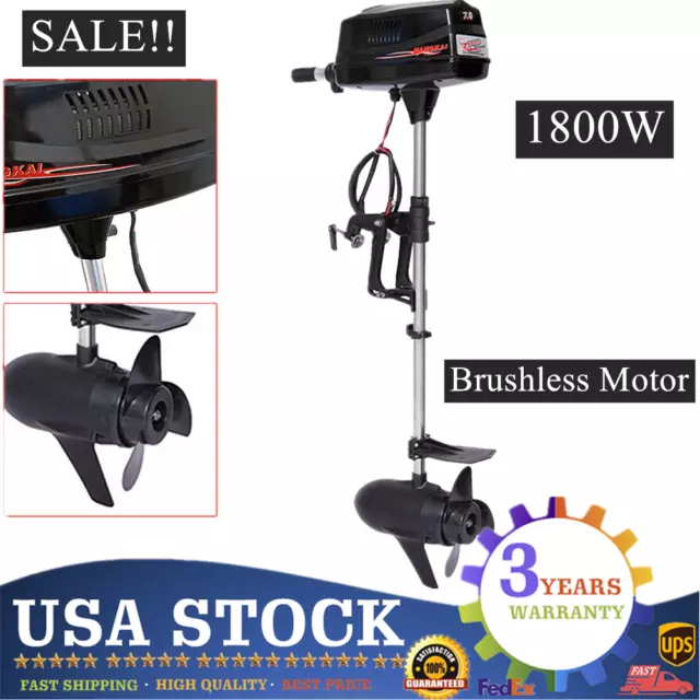 48V 1800W Brushless Motor Electric Outboard Fishing Boat Engine Heavy Duty