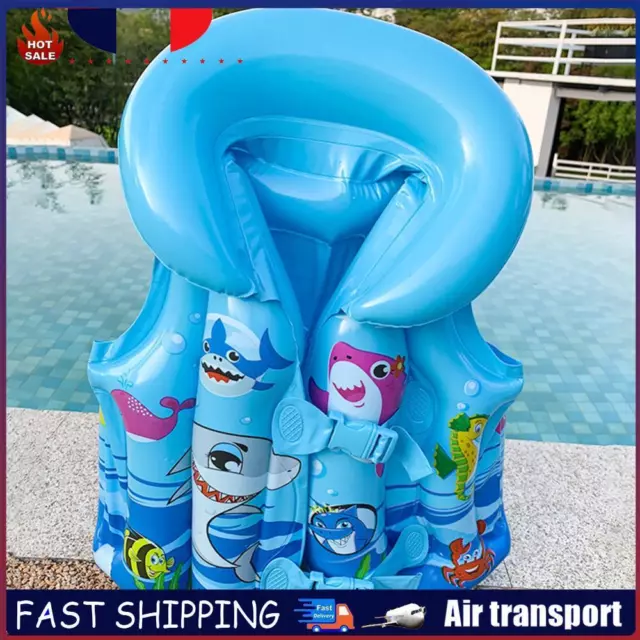 PVC Buoyancy Vest Lightweight Inflatable Safe Outdoor Accessories (M Blue) FR