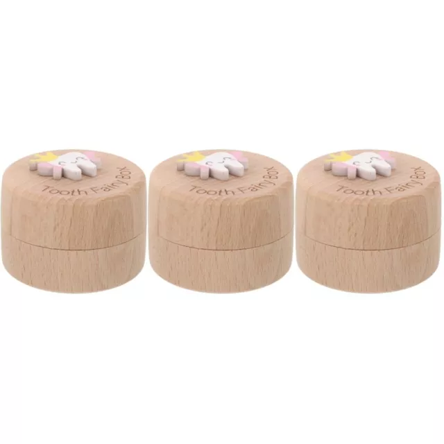 3 Pack Wooden Storage Container Kids Tooth Collector Child Toddler Box