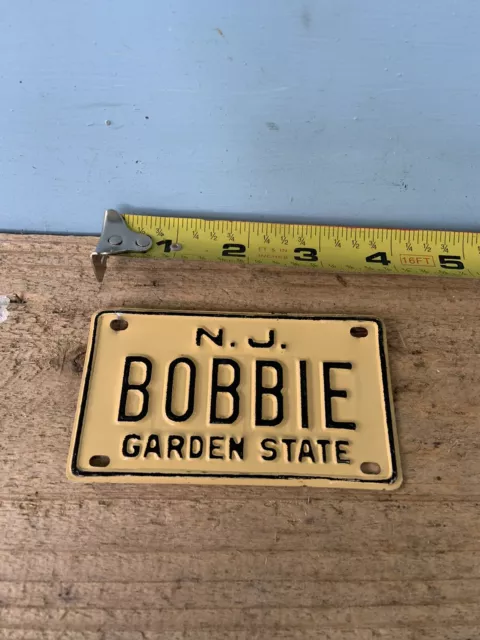 Old School JERSEY Bike License Plate- “BOBBIE”-SCHWINN Stingray,Mongoose BMX Old School JERSEY Bike License Plate- “BOBBIE”-SCHWINN Stingray,Mongoose BMX