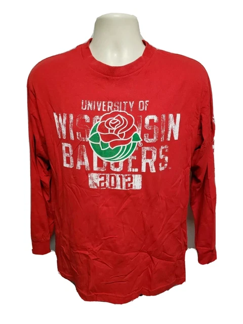 2012 University of Wisconsin Badgers Rose Bowl Adult Medium Red TShirt
