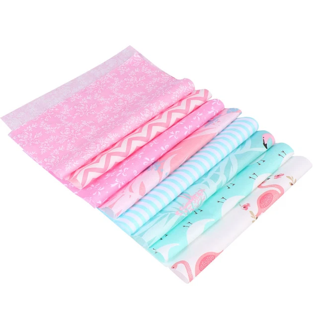 8 Pcs Fabric Bundle Squares Cotton Plain Cloth Patchwork Flowers Quilting