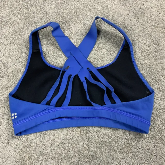 Sweaty Betty Womens Light Blue Workout Seamless Racerback Sports Bra Small