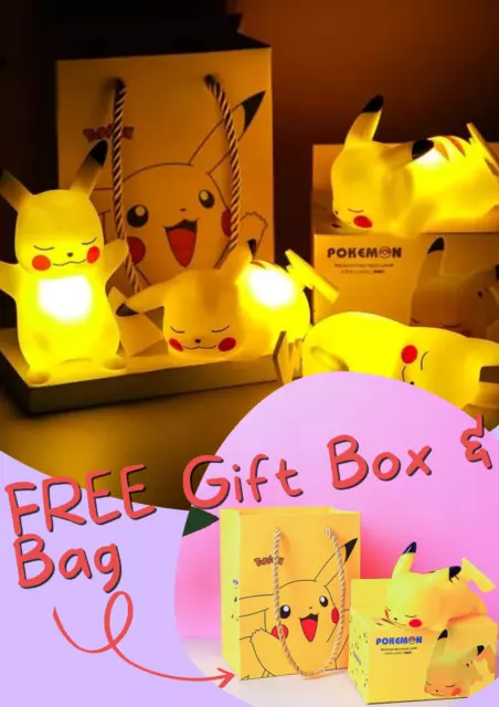 Pokemon Pikachu Night Light Kids Bedroom Light LED Toy + FREE GIFTBOX & BAG!!