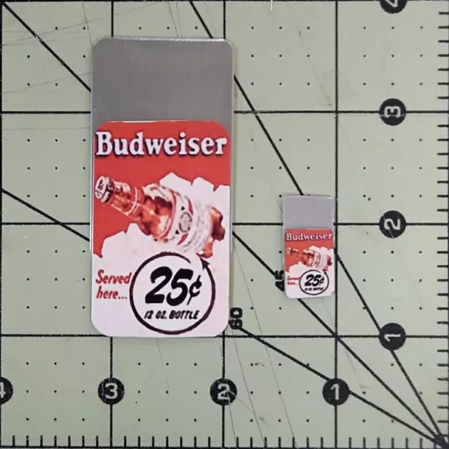 Real Aluminum Tin Mini Beer Signs for Dollhouse/Model Railway Layout/Diorama