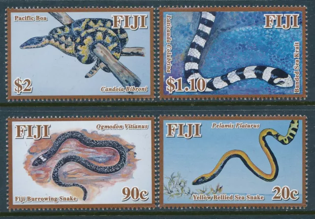 2010 Fiji Snakes Set Of 4 Fine Mint Mnh