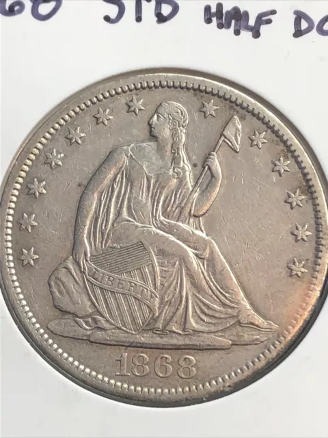 1868 S seated liberty half dollar Nice High Grade San Francisco Mint