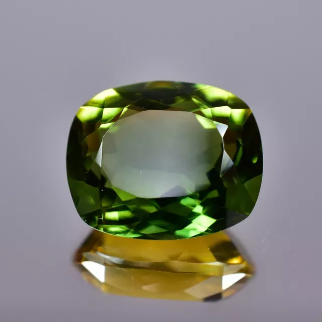 Natural Certified Russian Demantoid Garnet Loose Gemstone 14.00 Ct Cushion Cut 3