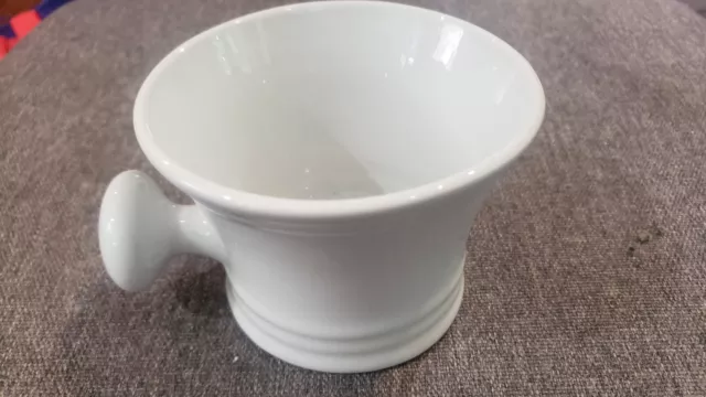 Pre-owned White Ceramic Apothecary Style Shaving Soap Mug