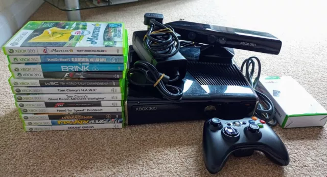 Microsoft Xbox 360 Slim 250GB Console Bundle 12 Games + Kinect