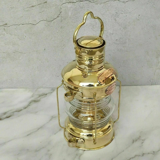 Lampe Schweres Messing Anker Öllampe Nautische Maritime Schiffslaterne