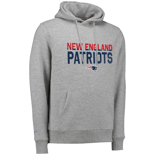 NFL Hoody New England Patriots Fade Out Grigio con Cappuccio Felpa Pullover