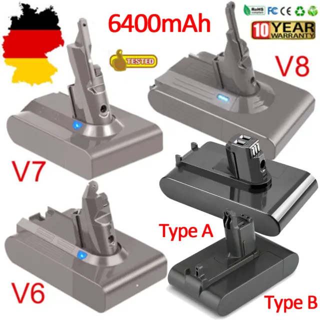 6400mAh Akku Für Dyson V8 V7 V6 DC16 Ersatzakku Großer Absolute Staubsauger