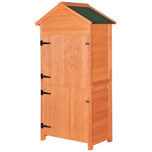 Outdoor Storage Cabinet Shed with Lockable Door Backyard Garden Tool Shed