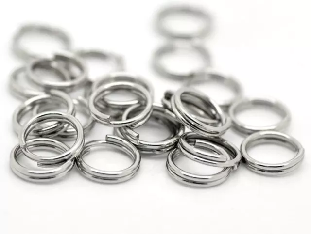 10 STCK. 12 mm Silber Farbe Split Spring Ring Doppelschleife Verbinder kleiner Schlüsselring