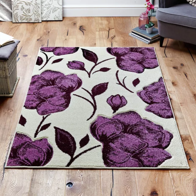 Viva Rug 5996 W in Beige and Purple 80 x 150cm