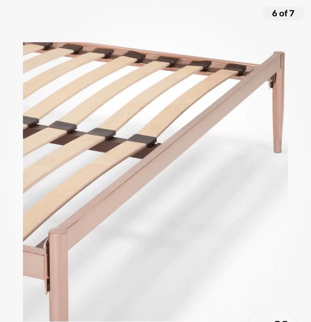 MADE ALANA DOUBLE Bed in copper with mattress, side table + memory foam