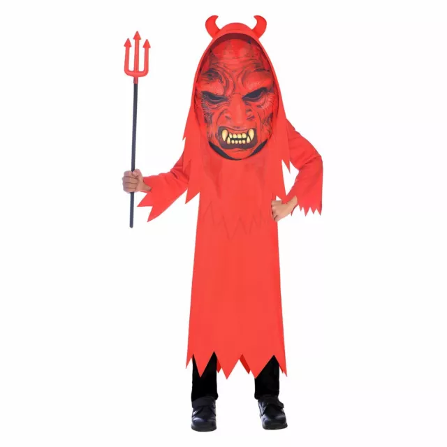 Niños Diablo Cabeza Grande Elegante Vestido Disfraz Tradicional Horror Halloween Clásico