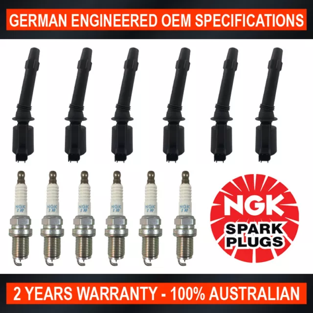 6x Ignition Coils for Ford Falcon BA & 6x Genuine NGK Iridium Spark Plugs