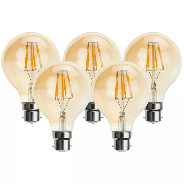 5x Globe Vintage Industriel LED Edison Filament ?cureuil Cage G95 B22 4W Ampoule