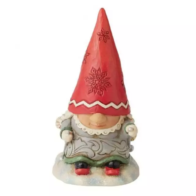 Jim Shore Heartwood Creek Gnome With Braids Skiing Figurine 6010844